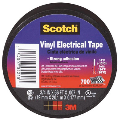 Electrical Tape, Medium-Grade, .75 In. x 66 Ft.