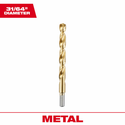 Thunderbolt Titanium Drill Bit, 31/64 In.