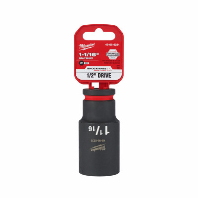 Shockwave Deep 6-Point SAE Impact Socket, 1/2 In. Drive, 1-1/16 In.