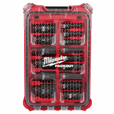 15-Pc. Shockwave Deep 6-Point SAE Impact Socket Set & Packout Organizer, 1/2 In. Drive