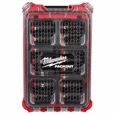 16-Pc. Shockwave Deep 6-Point Metric Impact Socket Set & Packout Organizer, 1/2 In. Drive