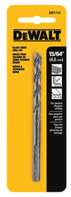 Black Oxide Drill Bit, 15/64 In.