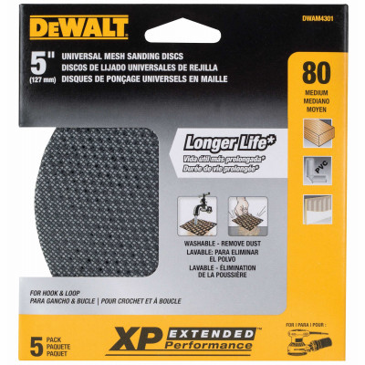 Random Orbit Mesh Sanding Discs, 80 Grit, 5 In., 5-Pk.