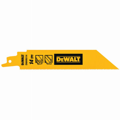 Bi-Metal Reciprocating Saw Blades, Heavy Metal Cutting 14 TPI, 6 In., 5-Pk.