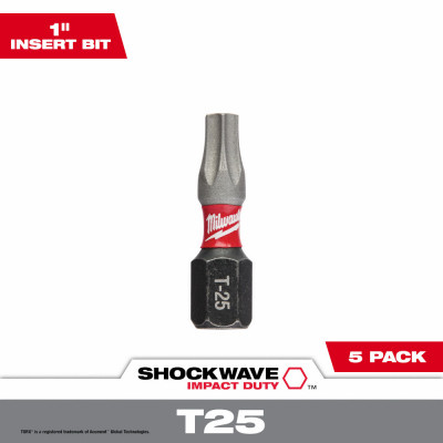 Shockwave T25 Torx Impact Driver Bits, 1 In., 5-Pk.