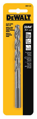 Black Oxide Drill Bit, 23/64 In.