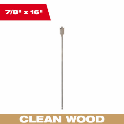 Wood Spade Drill Bit, 7/8 x 16 In.