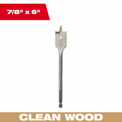 Wood Spade Drill Bit, 7/8 x 6 In.