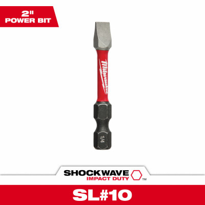 Shockwave 1/4 In. Slotted Impact Power Bit, 2 In.