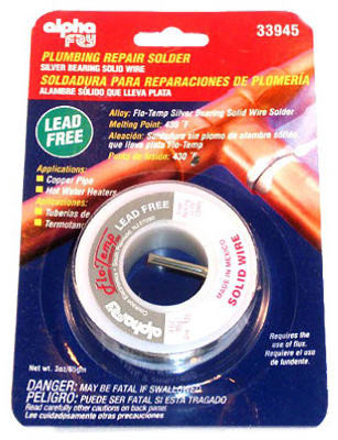 Lead-Free Plumbing Solder,3-oz., .125-Diameter