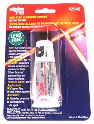 Lead-Free Plumbing Solder, 1.25-oz.