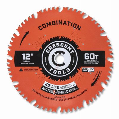Combination Circular Saw Blade, 12 In. x 60-Tooth