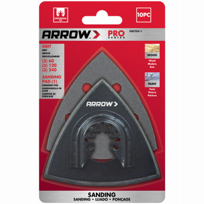 Multi-Tool Triangle Sandpaper, Assorted Grits, 10-Pk.