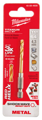 Shockwave Impact-Duty Titanium Drill Bit, 11/64 In.