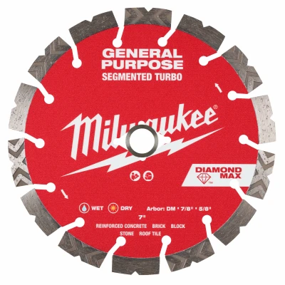 Diamond Max Segmented Turbo Diamond Saw Blade, 7 In.