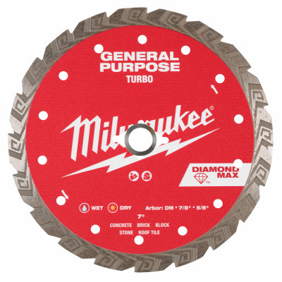 Diamond Max Turbo Diamond Saw Blade, 7 In.