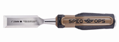 Spec Ops Tools Wood Chisel, 1" Blade, High-Carbon Steel Blade, Shock-Absorbing Grip