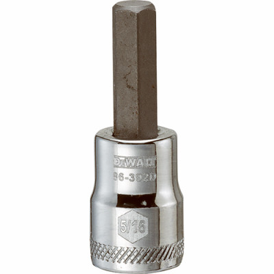 Hex Bit Socket, 5/16 In., 3/8 In. Drive