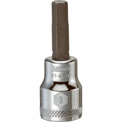 Hex Bit Socket, 3/8 In. Drive, 6mm,