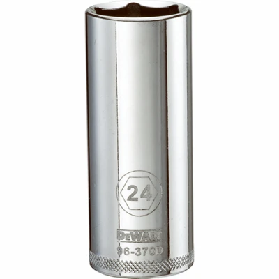 Metric Deep Socket, 6-Point, 1/2 In. Drive, 24mm