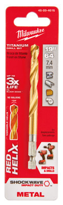 Shockwave Impact-Duty Titanium Drill Bit, 19/64 In.
