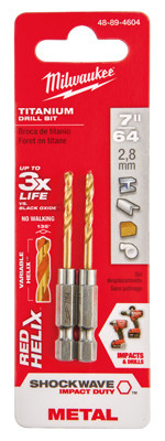 Shockwave Impact-Duty Titanium Drill Bits, 7/64 In., 2-Pk.