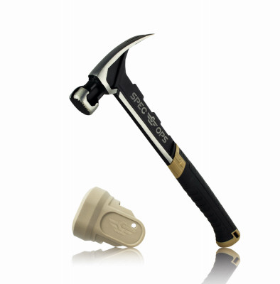 Spec Ops Tools Framing Hammer, 22 oz, Rip Claw, Milled Face, Soft Mallet Cap, Shock-Absorbing Grip
