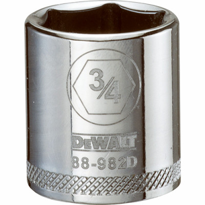 SAE Socket, Shallow, 6-Point, 3/4 In., 3/8 In. Drive