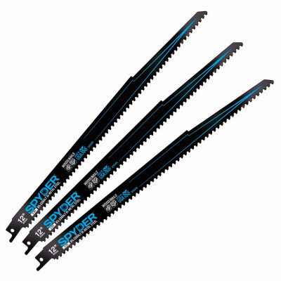 Bi-Metal Reciprocating Saw Blades, Wood/Nails, 6-TPI, 12 In., 3-Pk.