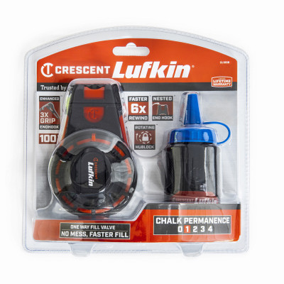Lufkin Chalk Reel, Blue Chalk, 100 Ft.