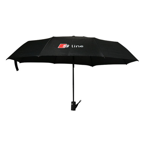 Audi Sline themed Car Logo Fully automatic Umbrella- original cheap automobile car cool accessories like bmw m power badges gap seat filler and many more auto car unique cool accessories to upgrade your car benzinooautos.org