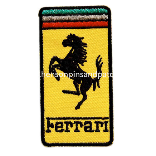 Customized Ferrari Themed 2.5inch-3inch  embroidery easy iron on patch