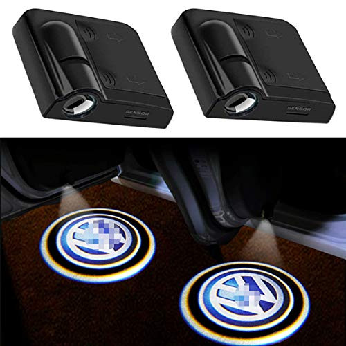 2Pcs of Car Door Lights Logo Projector, Universal Wireless Car Door Led Projector Lights, Upgraded Car Door Welcome Logo Projector Lights for All Car Models (for V-W)