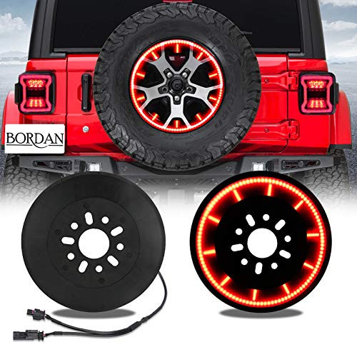Plug & Play Spare Tire Brake Light 3rd Third Brake Light LED Ring Wheel Light for 2018 2019 Wrangler JL JLU Tail Light Rear Light