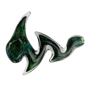 4.5" HIGH GRADE EMERALD FRIT ZONG SPOON HAND PIPE