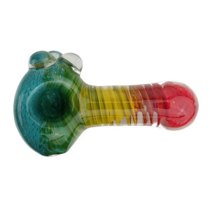 4" USA COLOR TWISTED FRIT SPOON HAND PIPE