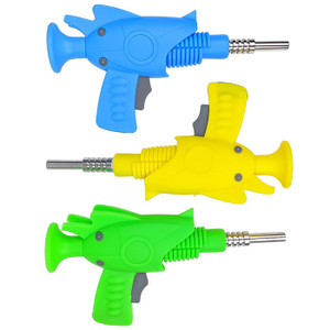 8" SILICONE RAY GUN NECTAR COLLECTOR WITH 14MM TIP - ASSORTED