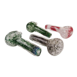 4.5" HIGH GRADE ARTISAN FRIT PIPE WITH CLEAR LENS - SINGLE ASSORTED