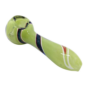 4.5" SLYME COLOR DICRO STRIPE SPOON HAND PIPE