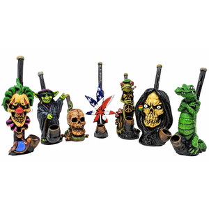 ASSORTED PERUVIAN HAND-CRAFTED FIGURINE HAND PIPE - [PM1]