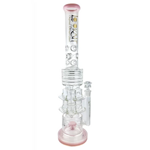 20" TRIPLE HONEYCOMB CHAMBER MULTI PERC WATER PIPE BY LOOKAH GLASS [WPC756]