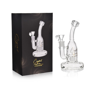 8" MINI BOTTLE WITH REINFORCED TREE PERC CRYSTAL SERIES WATER PIPE BY HIGH POINT GLASS [ES2238-BX]
