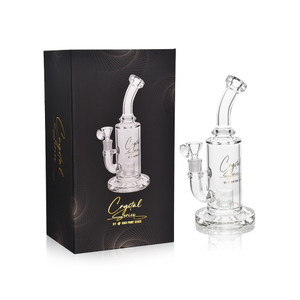 10" REINFORCED SLIT CUT PERC CRYSTAL SERIES WATER PIPE BY HIGH POINT GLASS [ES2238-BX]