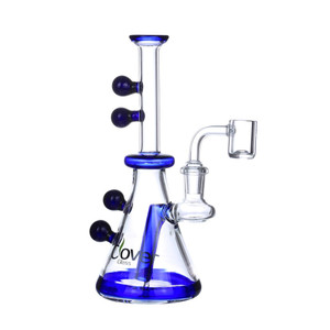 7.5" COLORED BALL MINI RIG WATER PIPE BY CLOVER GLASS 14F [WPE-438]