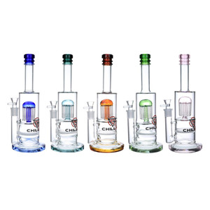 13.5" TREE & HONEY COMB DISK MULTI PERC WATER PIPE BY CHILL GLASS 18FEMALE [JLB-199]