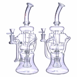 13" 3-BARREL MATRIX PERC MULTI CHAMBER RECYCLER WATER PIPE BY CHILL GLASS [JLB-208]