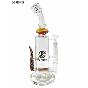 12" SPIKE ART INLINE PERC WATER PIPE BY  BIG MOM [DB012]
