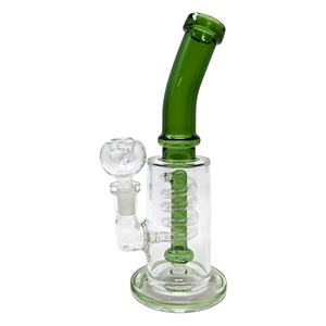 9" ASSORTED SPIRAL COIL PERC STRAIGHT WATER PIPE RIG - [ZD5]