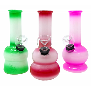 5" FANCY SHADE GLASS ON RUBBER WATER PIPE - [RJA71]