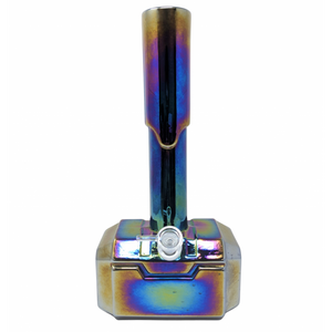 14" RAINBOW HAMMER SOFT GLASS WATER PIPE -GLASS ON GLASS BY ATTA GLASS [E1122G]